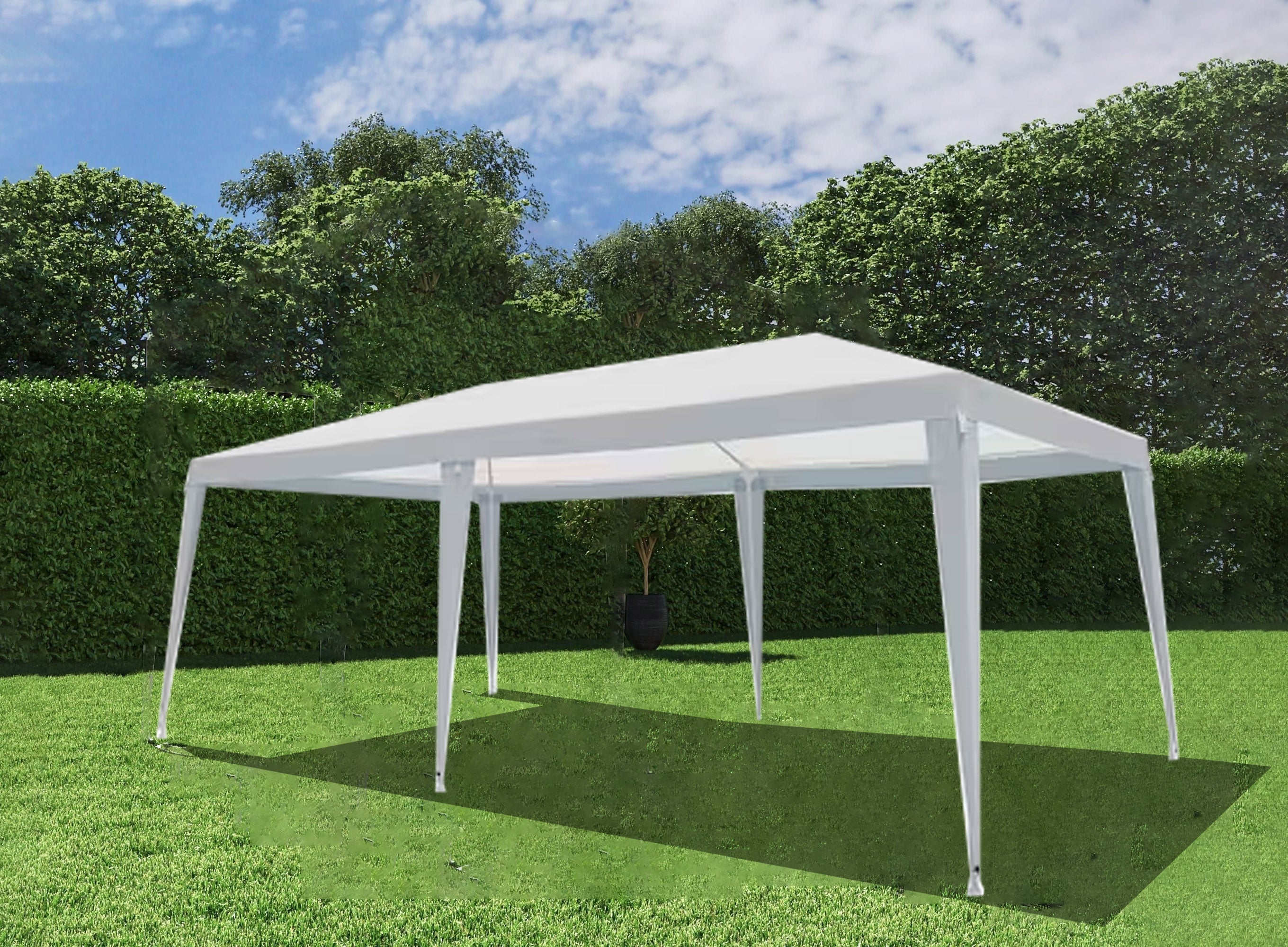Cort dublu, pavilion gradina, expozitii, dreptunghiular, cadru otel, dimensiuni 6x3 Metri