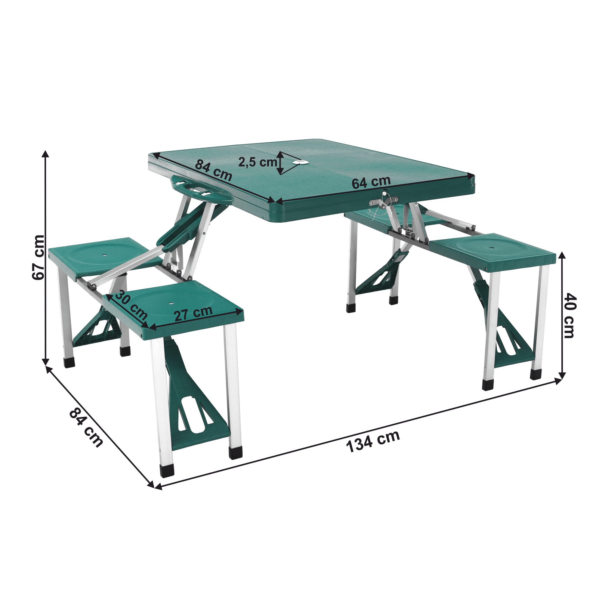 Set Masa pliabila, cu 4 scaune, pentru camping