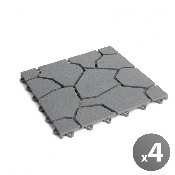 Placi paviment pentru gradina, 4 buc/set, 29x29 cm, Model Piatra Naturala
