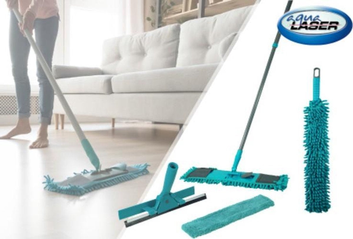 Set complet Ustensile pentru curatenie, mop, matura, faras, perie scame, 6 piese