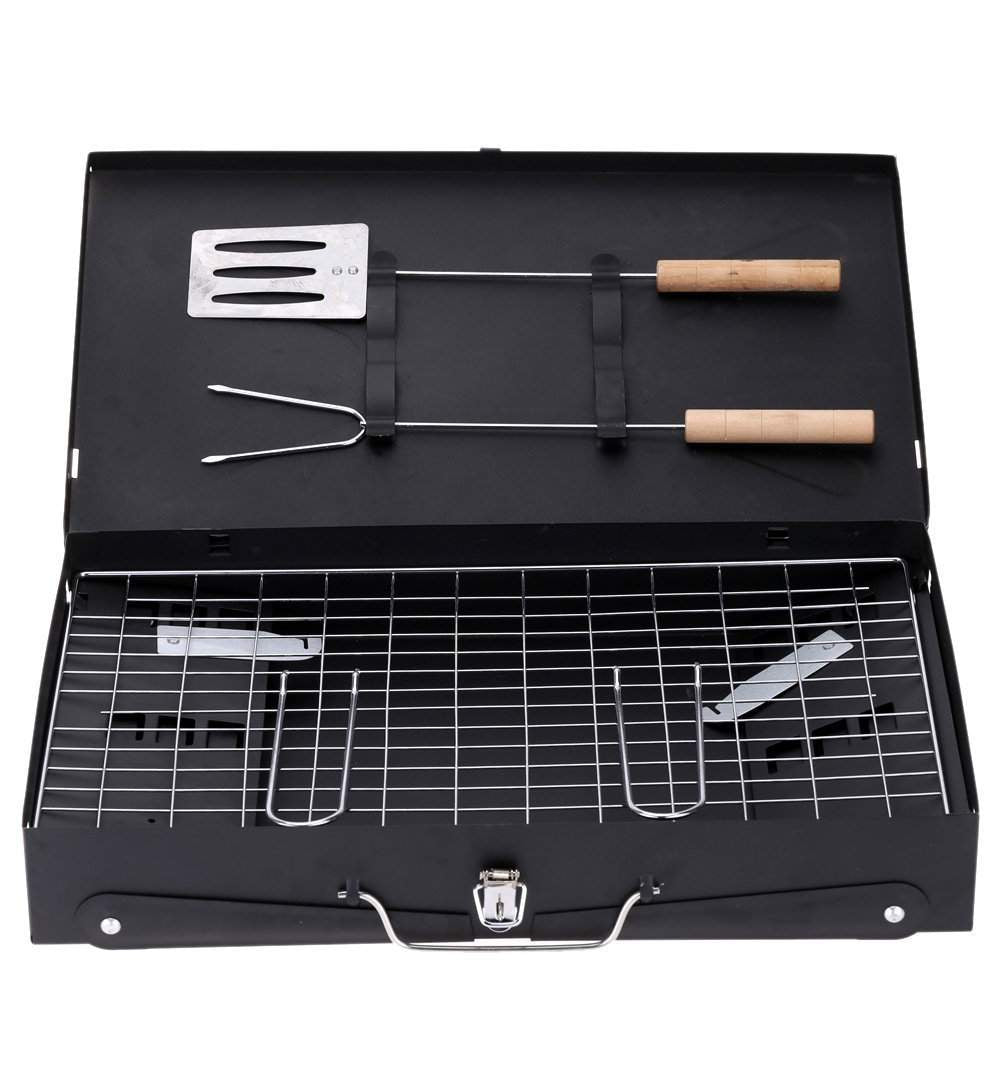 Gratar portabil pentru camping tip Diplomat, cu accesorii incluse