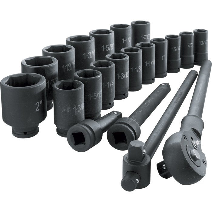 Trusa profesionala chei tubulare hexagonale cu antrenor, 3/4" 20 piese