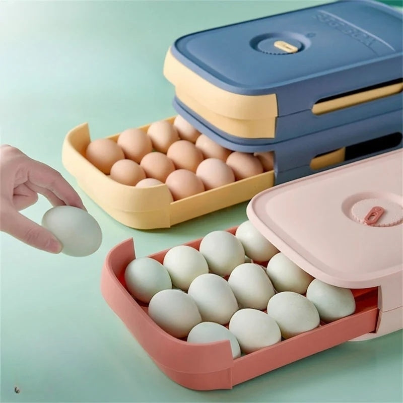 Pachet Promotional ! 1+1 Cutie depozatiare pentru oua cu 2 sertare