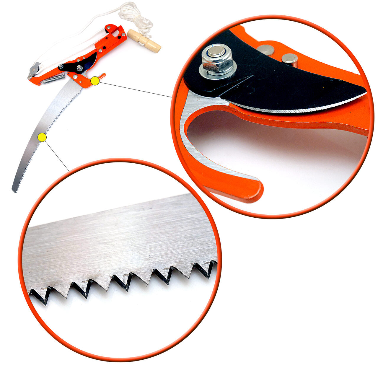 Foarfeca pentru crengi cu fierastrau si maner telescopic