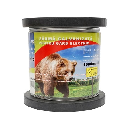 Sarma galvanizata pentru gard electric 1000m, grosime 1,2mm