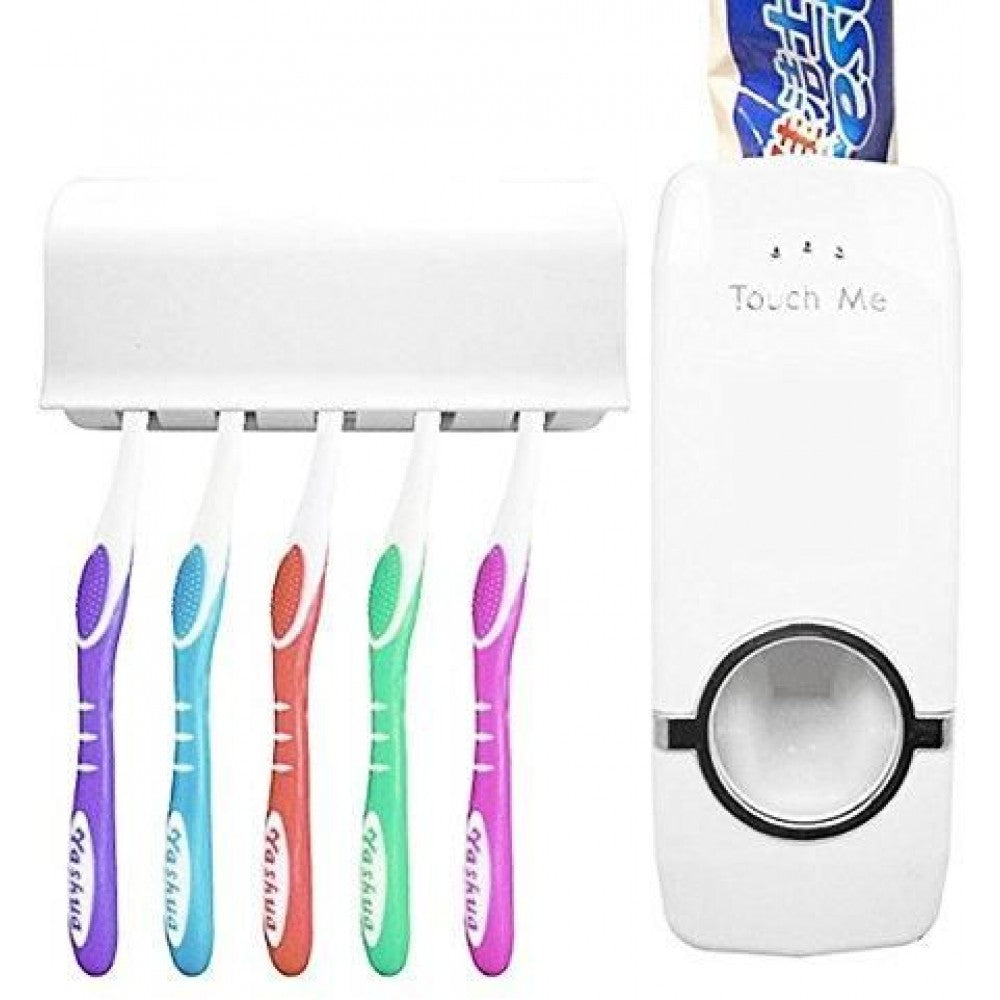 Dozator automat pasta de dinti + Cadou: Suport de periute