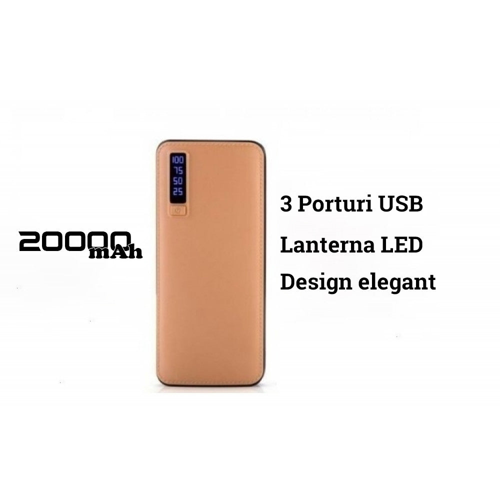 Baterie externa Power, cu 3 USB, pentru telefoane, tablete, camere foto