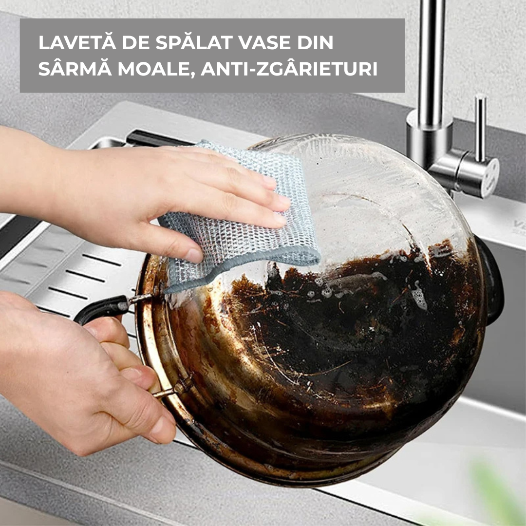 Set 10 Lavete din Sârmă Non-Abrazivă pentru Vase – Curățare Eficientă fără Zgârieturi
