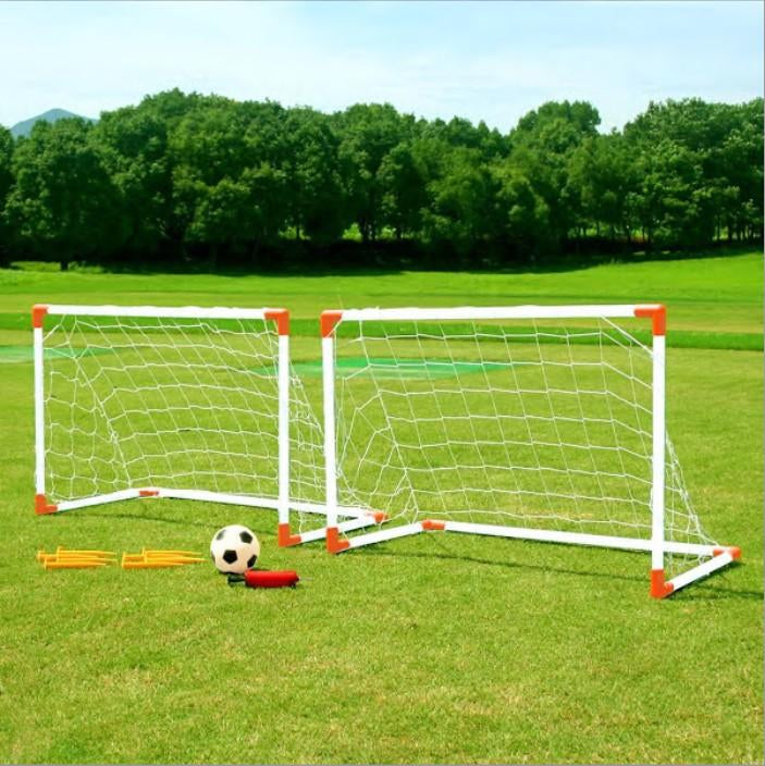 Set pentru fotbal, 2 porti cu pompa pentru umflat mingea