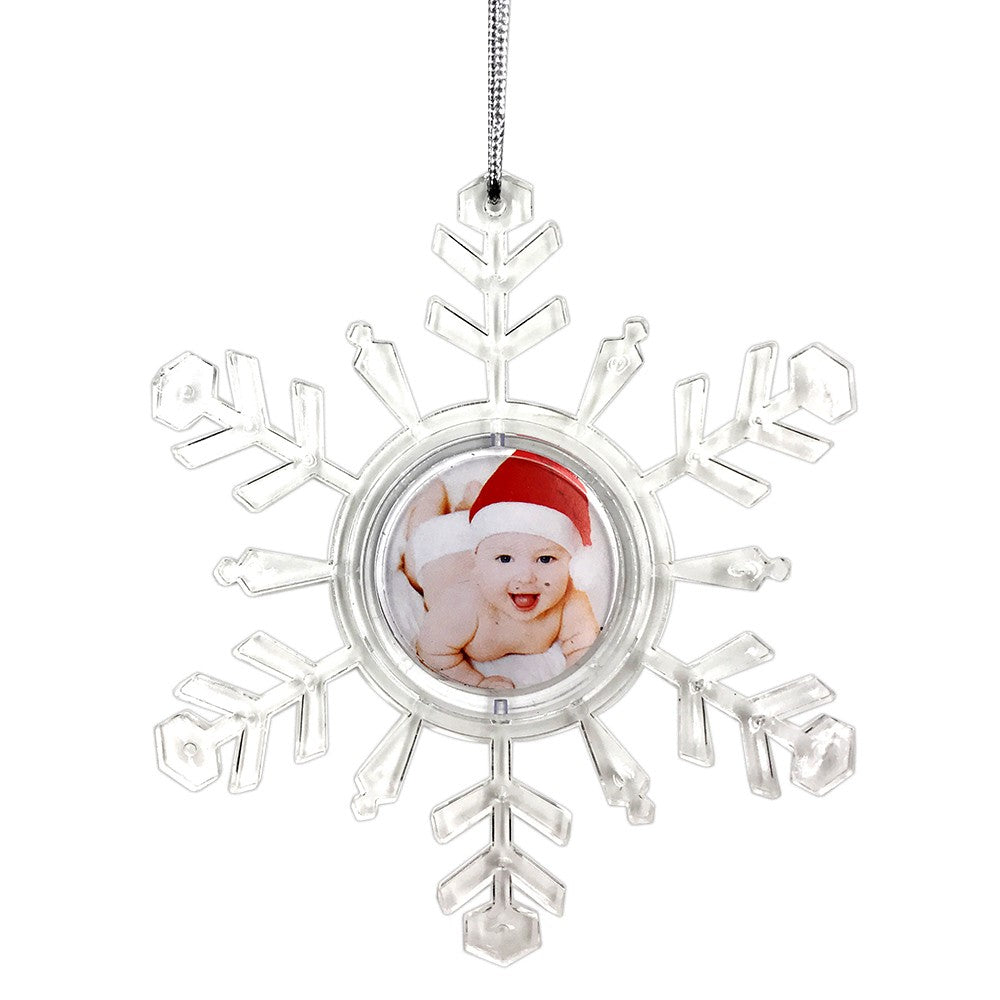 Set 2 decoratiuni fulg de nea, personalizabile cu poze