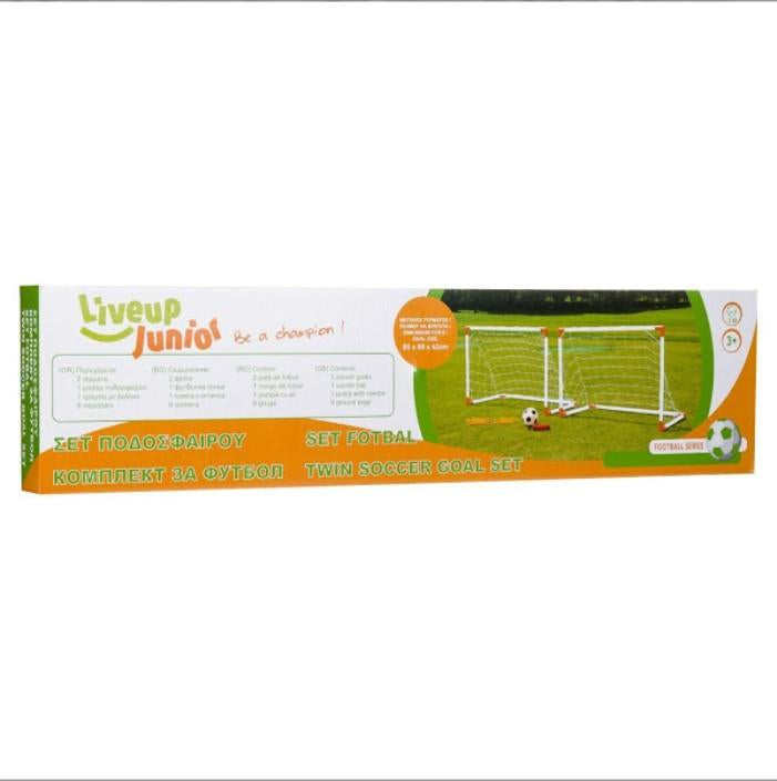Set pentru fotbal, 2 porti cu pompa pentru umflat mingea