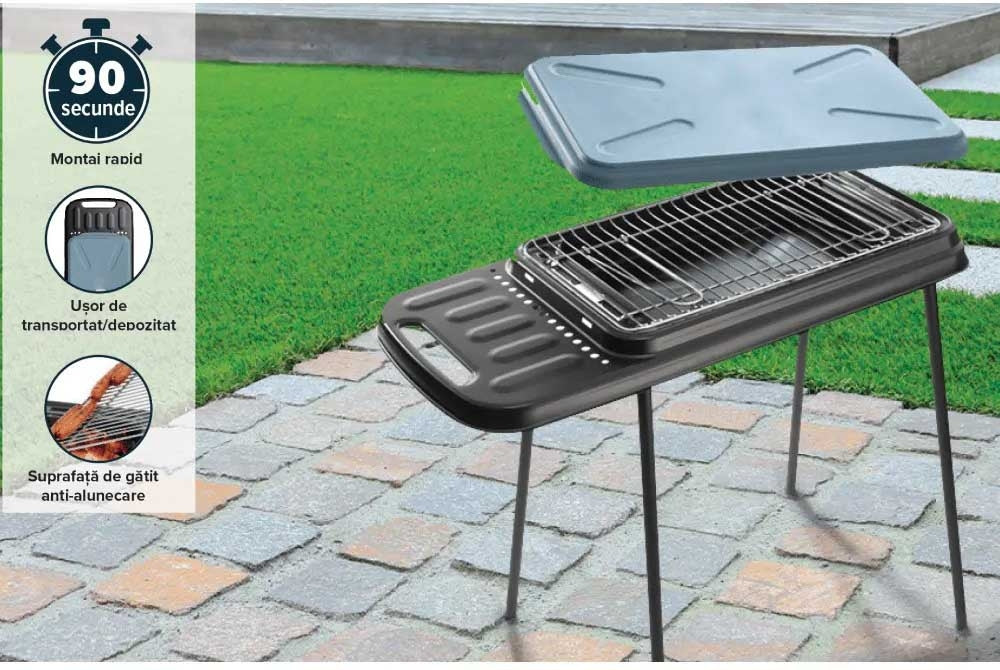 Gratar de gradina ultrapractic, portabil