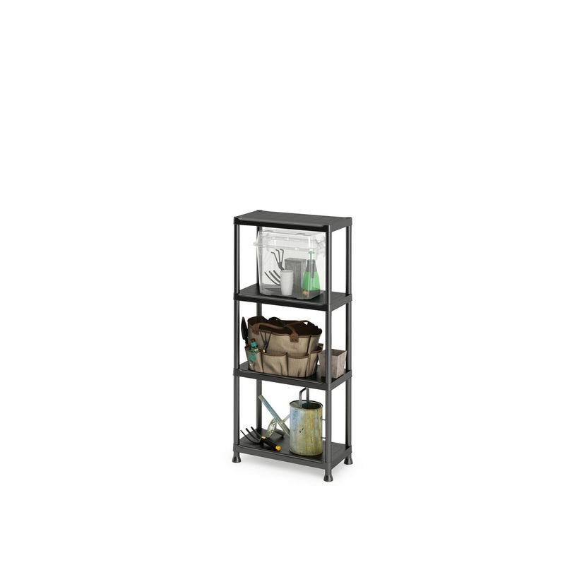 Raft plastic 4 polite, 135 x 60 x 30 cm, negru