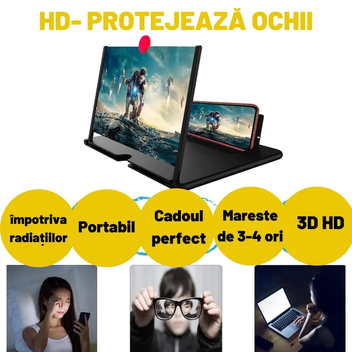 AMPLIFICATOR ECRAN PENTRU ORICE TELEFON 12 inch 1+1 GRATIS