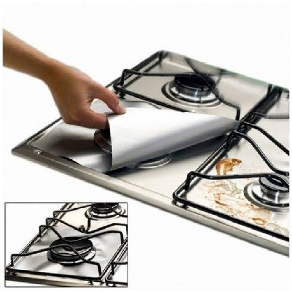 Folie detasabila de protectie pentru aragaz reutilizabila din teflon termorezistent - Set 4 buc