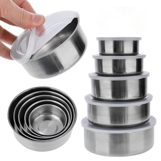 SET 5x Caserole depozitare alimente din inox