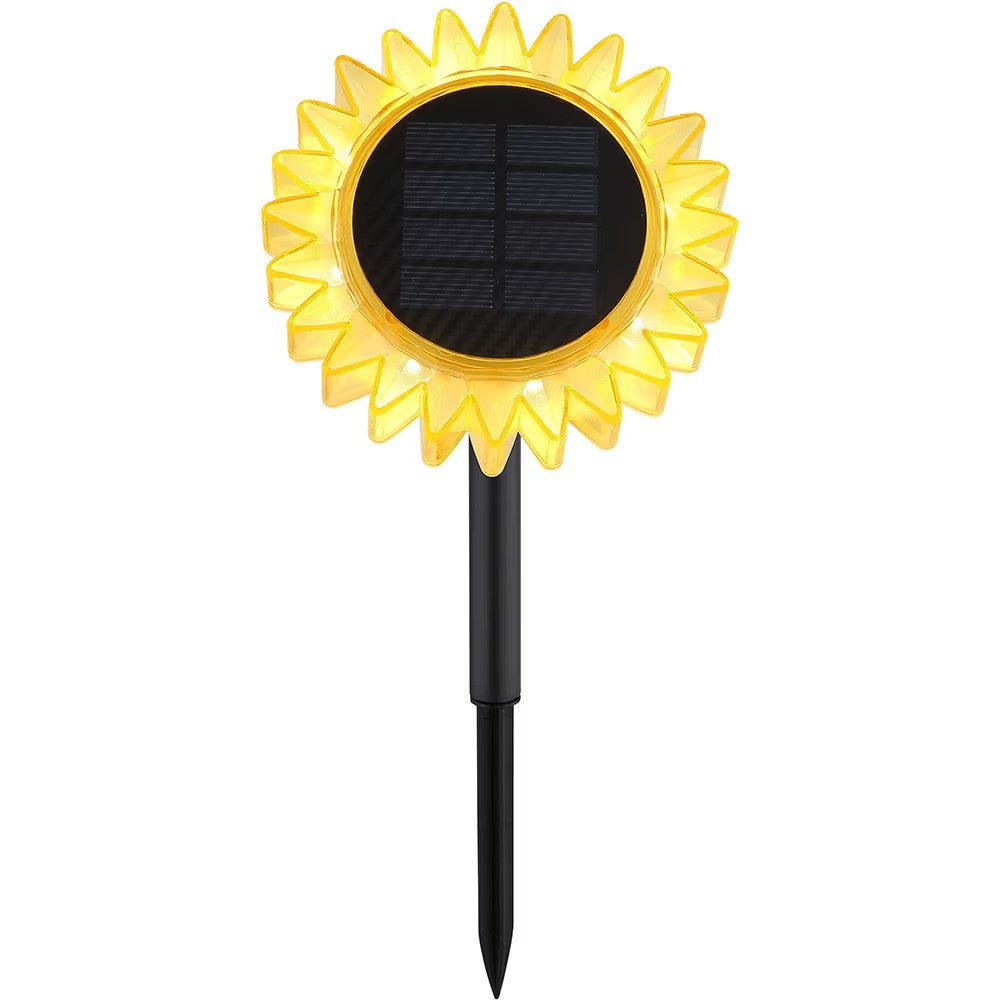 Lampă Solară Decorativă Floarea-Soarelui cu 9 LED-uri, Alb Cald, IP44, 35 cm