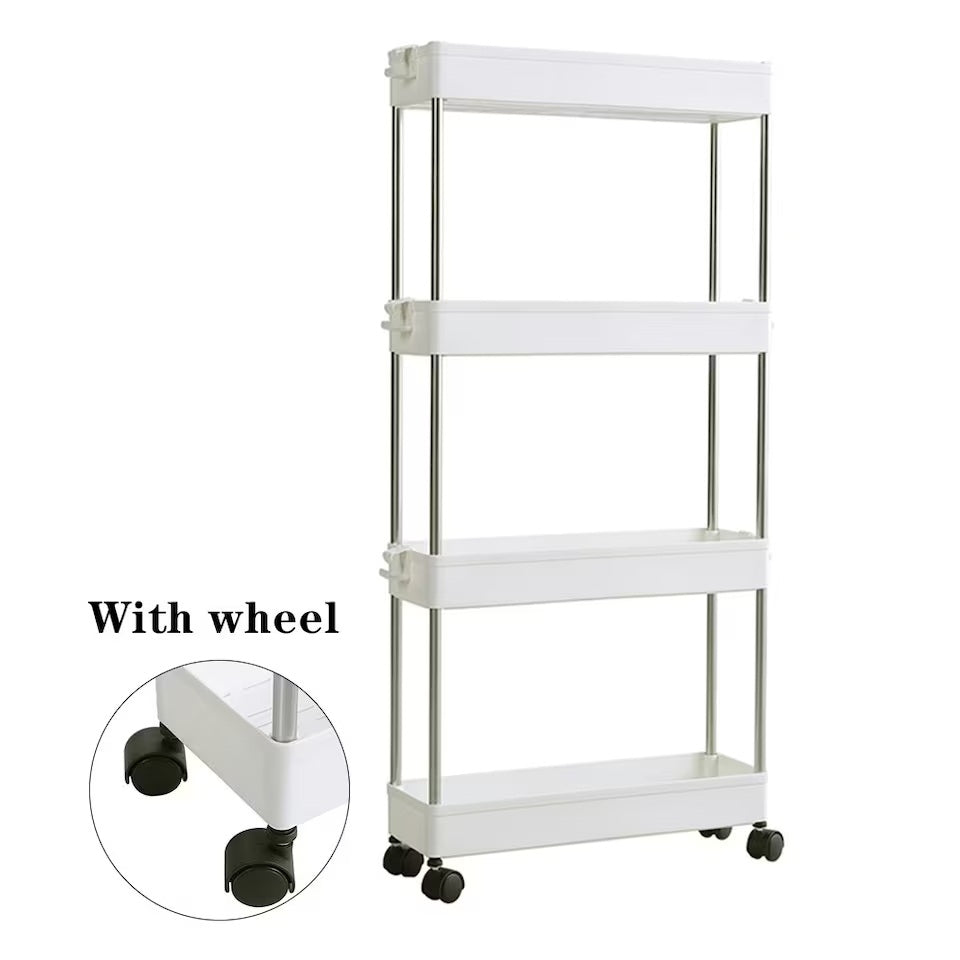 Căruț de depozitare Living and Home, 4 niveluri, plastic – Alb
