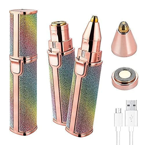 Set 2 dispozitive îngrijire facială - Aparat electric de ras pentru femei și Trimmer pentru sprâncene, Glamour Ladies