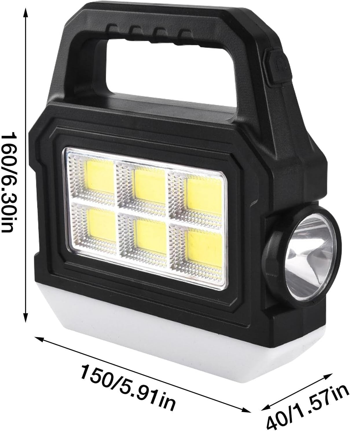 Lanterna LED COB multifunctionala cu acumulator incorporat, 3 moduri de iluminare, incarcare solara, functie de power bank