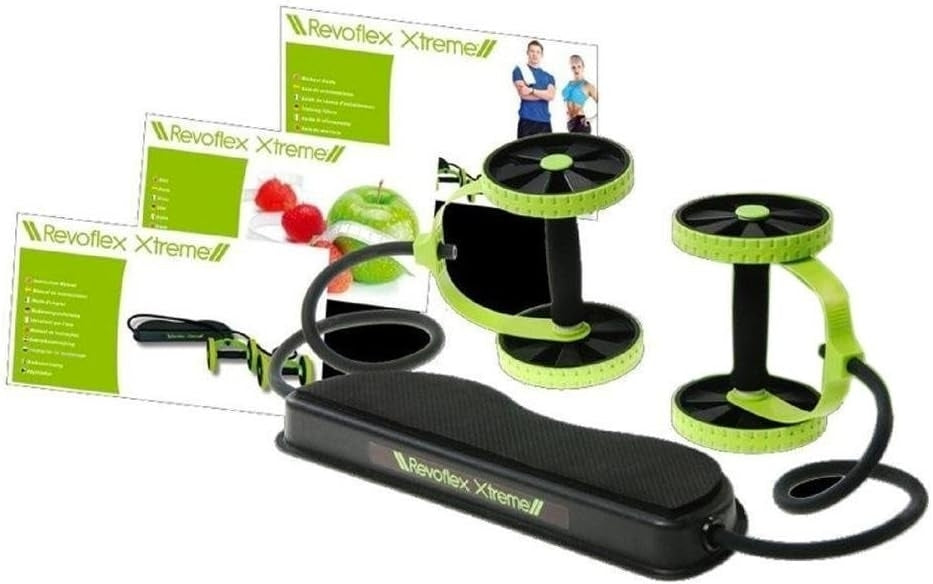 RevoFlex Xtreme – Aparat fitness pentru abdomen și core, 6 niveluri rezistență, 44 exerciții