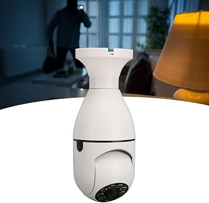 Cameră Panoramică WiFi 360° Tip Bec – Night Vision, Detectare Mișcare, Audio Bidirecțional