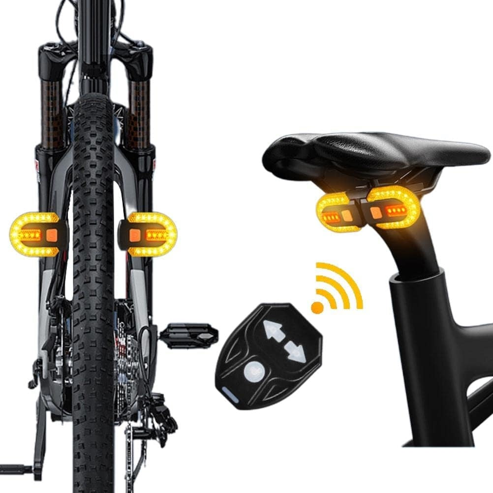 Sistem de semnalizare fara fir, detasabil cu 3 moduri de iluminare si avertizare sonora pentru bicicleta