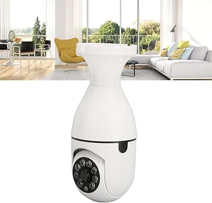 Cameră Panoramică WiFi 360° Tip Bec – Night Vision, Detectare Mișcare, Audio Bidirecțional