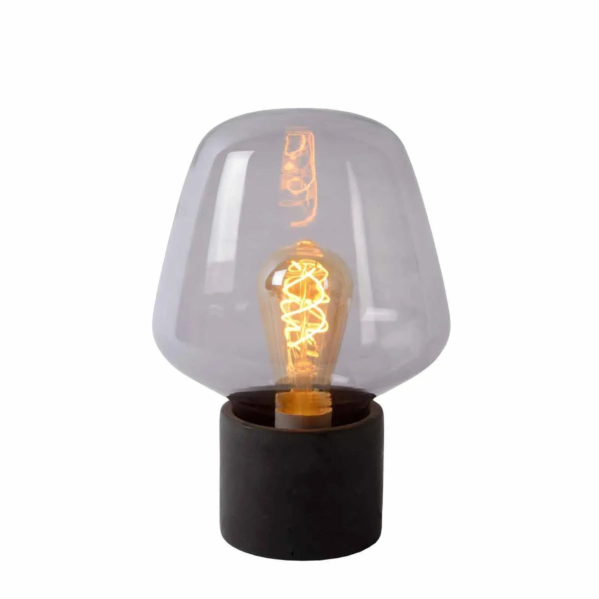 Lampă de Masă BECKY din Sticlă Fumurie, Ø20 cm, 1 x E27