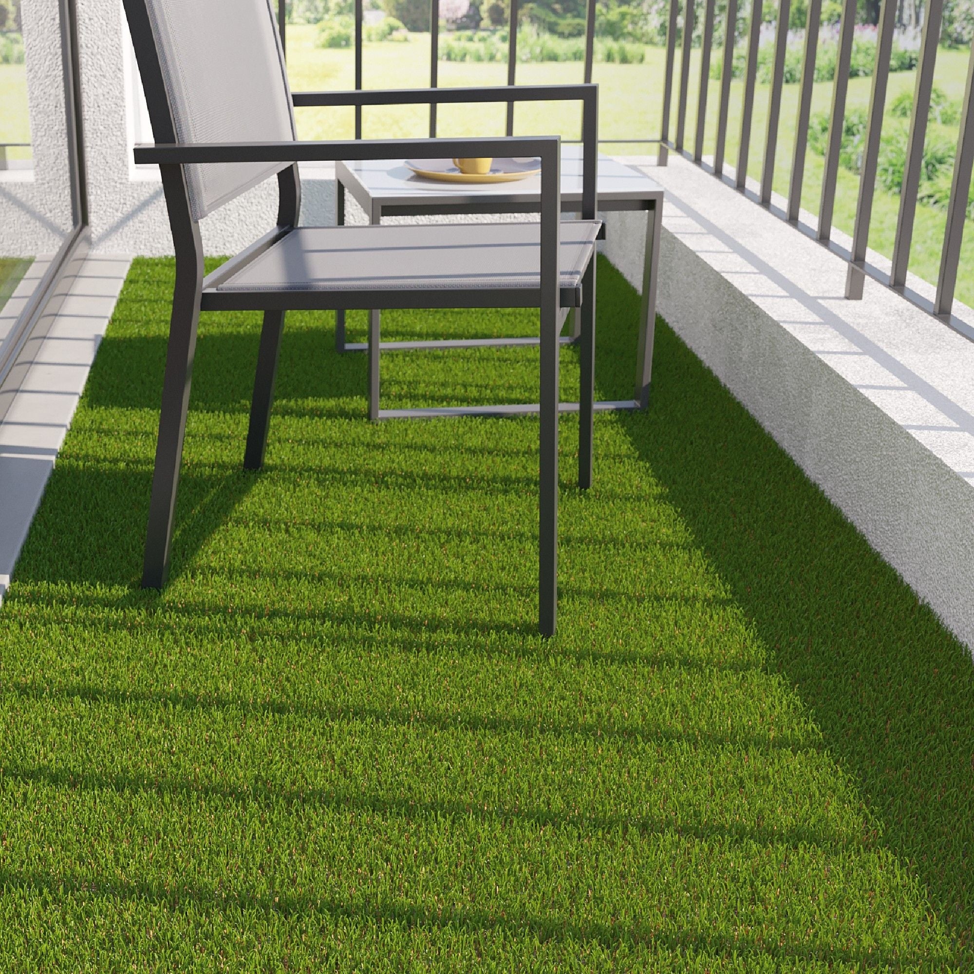 Gazon artificial premium, inaltime fir 35 mm, rezistenta UV, cu drenaj apa , latime 200cm x m2