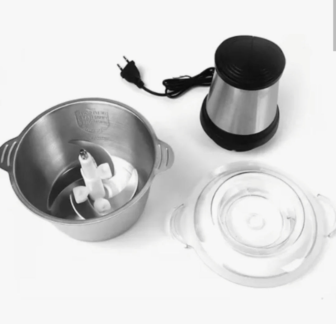 Tocător Electric cu Bol Inox 3L și 4 Lame din Oțel Inoxidabil, Funcție Batere Ouă