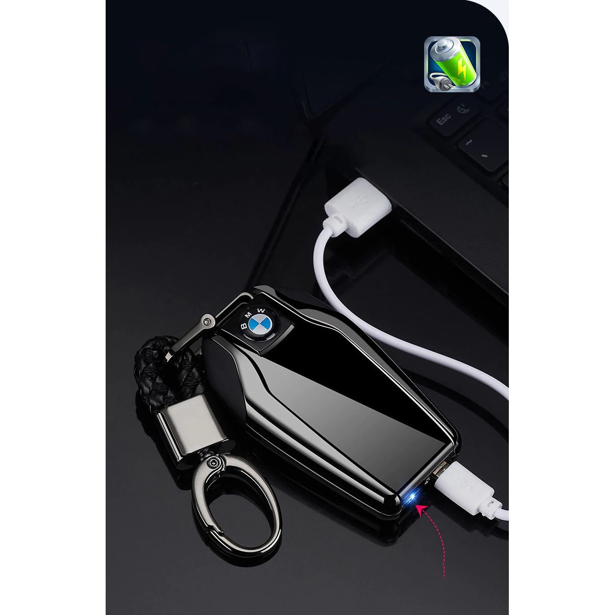 Bricheta electrica, cu logo, lanterna si incarcare usb