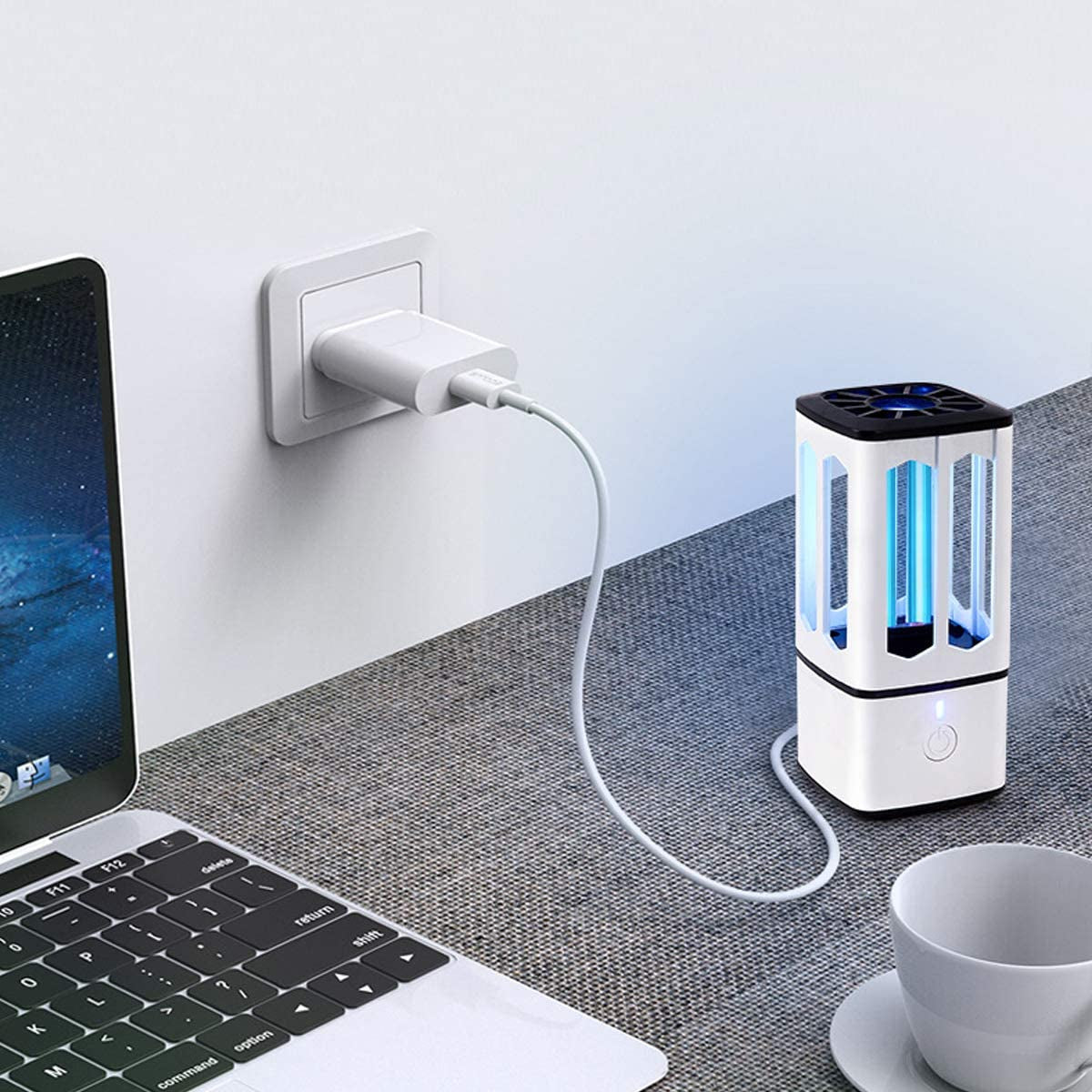 Mini Lampa UV-C, pentru casa si masina, cu incarcare USB, Sterilizare 360 grade