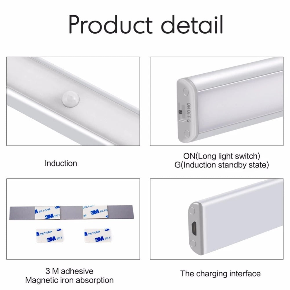 Lampa cu 10 LED-uri, senzor de miscare, pentru iluminarea mobilierului sau garajului
