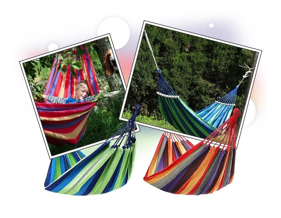 Oferta Saptamanii - Hamac Chillswing din bumbac rezistent cu husa de transport