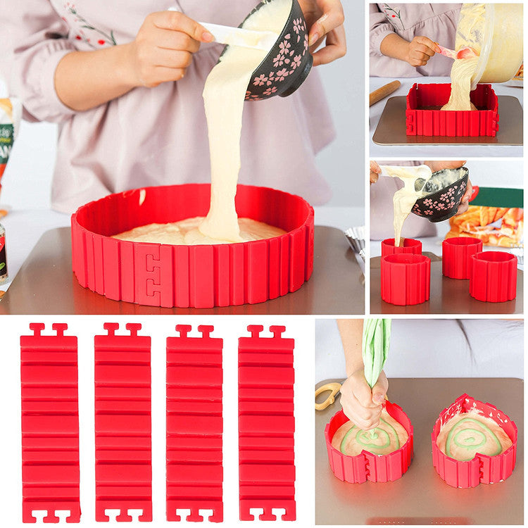 Set 4 forme din silicon pentru tort si prajituri