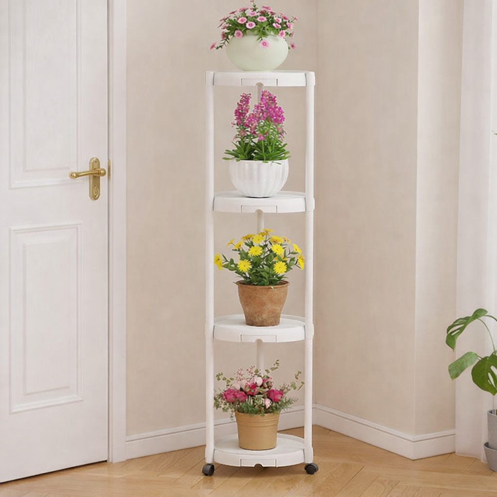 Suport pentru Flori cu 4 Niveluri și Roți, 132 x 31 cm, pentru Interior și Balcon