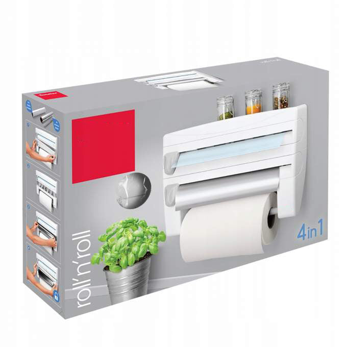 Dispenser triplu folie aluminiu,folie strech si rola servetele.