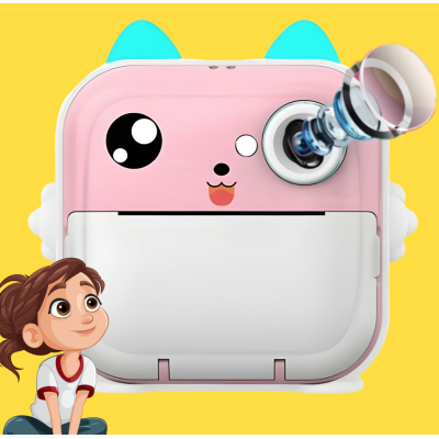 Aparat Foto Instant pentru Copii – FULL HD, 48MP, 10 Role, Jocuri și Player Muzical