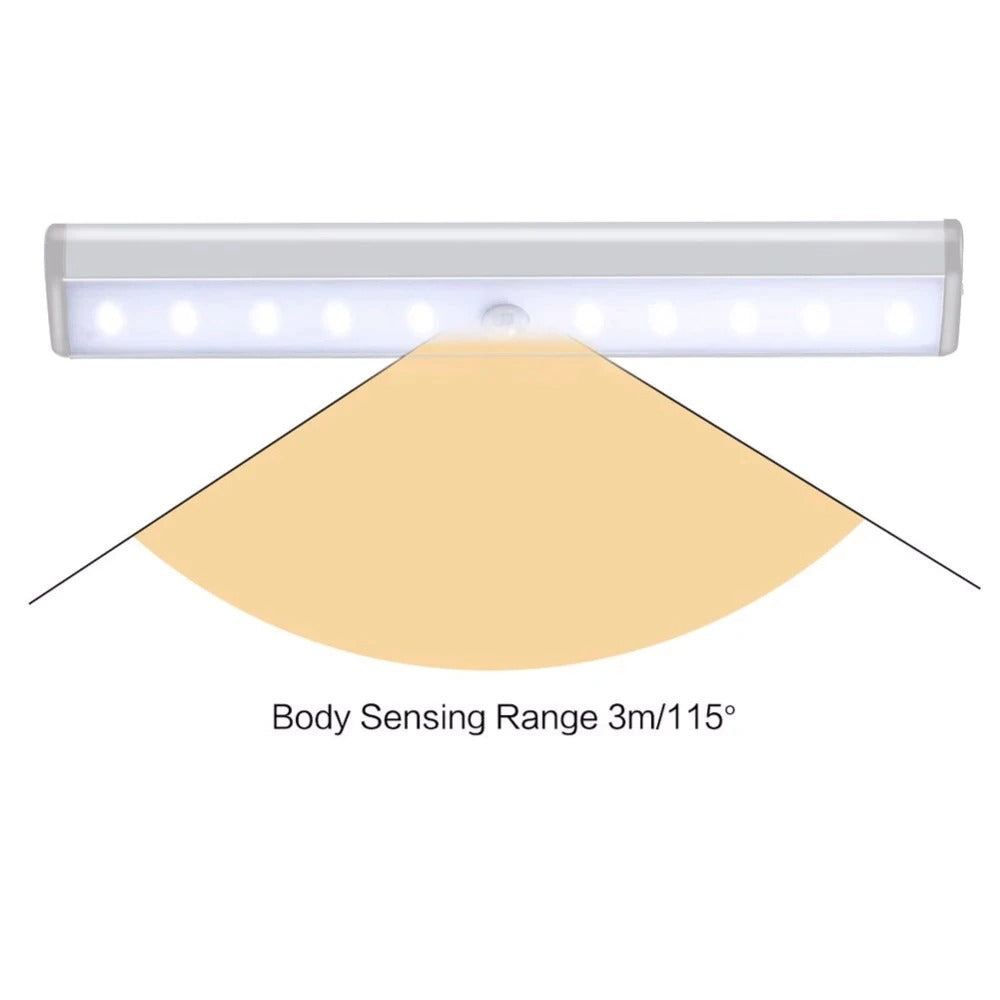 Lampa cu 10 LED-uri, senzor de miscare, pentru iluminarea mobilierului sau garajului