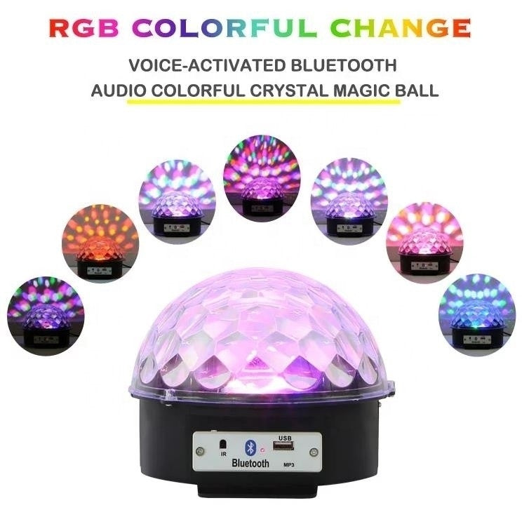 Glob Disco LED Magic Ball cu Rotire Automată și Lumini Multicolore pentru Petreceri