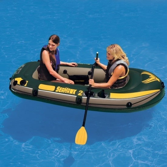 Barca gonflabila pentru 2 persoane Seahawk II Intex 68347 cu vasle si pompa