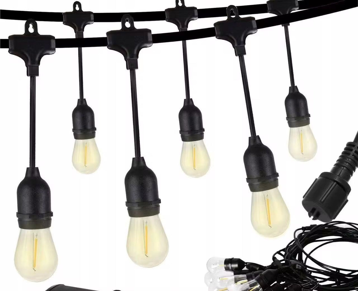 Ghirlandă Luminoasă Exterior 10 m cu 20 Becuri LED, Lumină Caldă 3000K, IP44