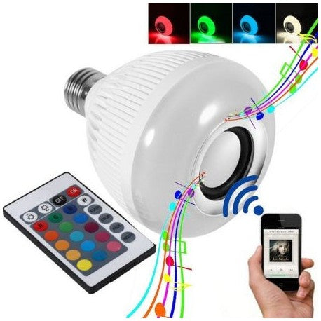 Bec led 2in1 cu Boxa bluetooth si telecomanda