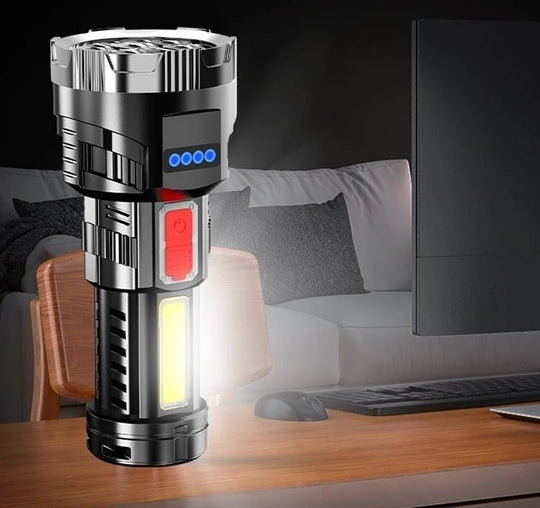 Lanterna de mana 5 LED + 1 LED COB lateral, super luminoasa, 1200 mAh