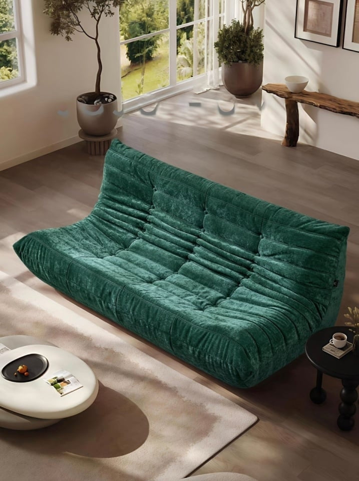 Canapea Compactă Ergonomică Mushroom, Design Modern Rotunjit, 130 x 100 x 70 cm, Verde