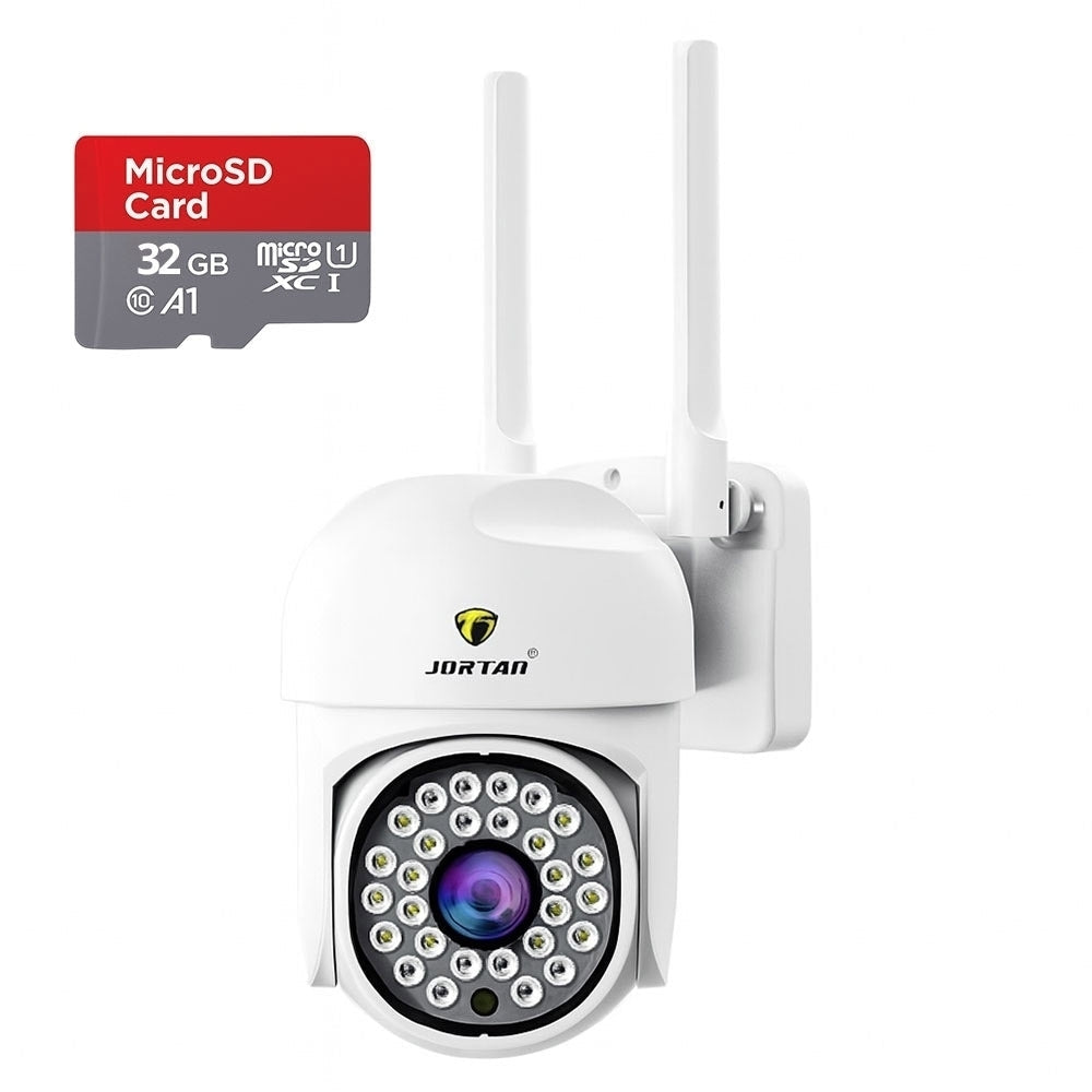 Cameră de supraveghere JORTAN, 1080P, Wi-Fi, Night Vision, IP66 + Card 32GB INCLUS
