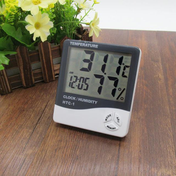 Ceas digital cu functie de Termohigrometru, Alarma si Calendar