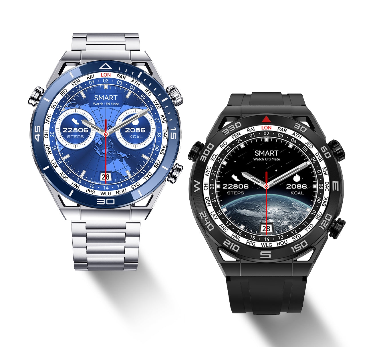 Ceas Smart Watch SK4 pentru barbati, display 1.5 Inch HD, functie Bluetooth, NFC, IP68 Waterproof cu 2 curele