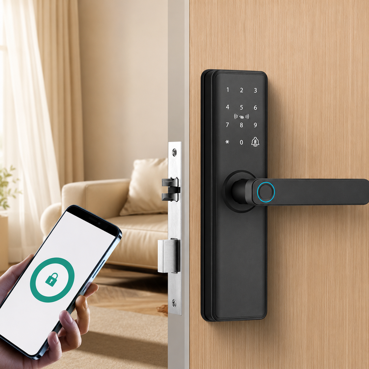 Încuietoare Inteligentă cu Amprentă, Wireless, Acces Rapid Fără Cheie